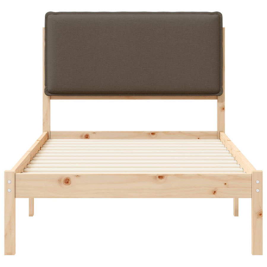 Bedframe met Gevoerd Hoofdgedeelte Taupe 90 x 190 cm