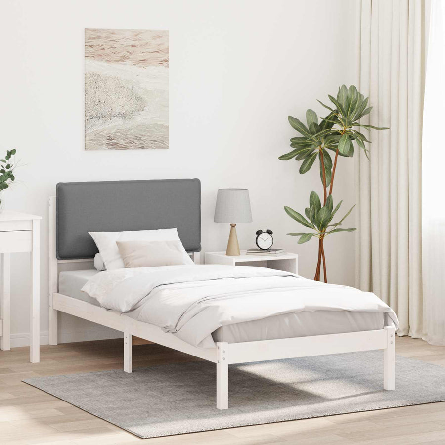 Bedframe met Gevoerd Hoofdgedeelte Lichtgrijs 90 x 190 cm