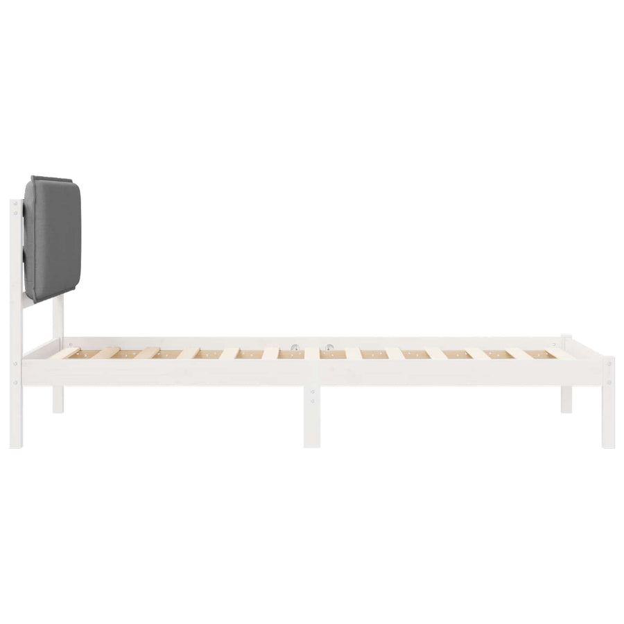 Bedframe met Gevoerd Hoofdgedeelte Lichtgrijs 90 x 190 cm