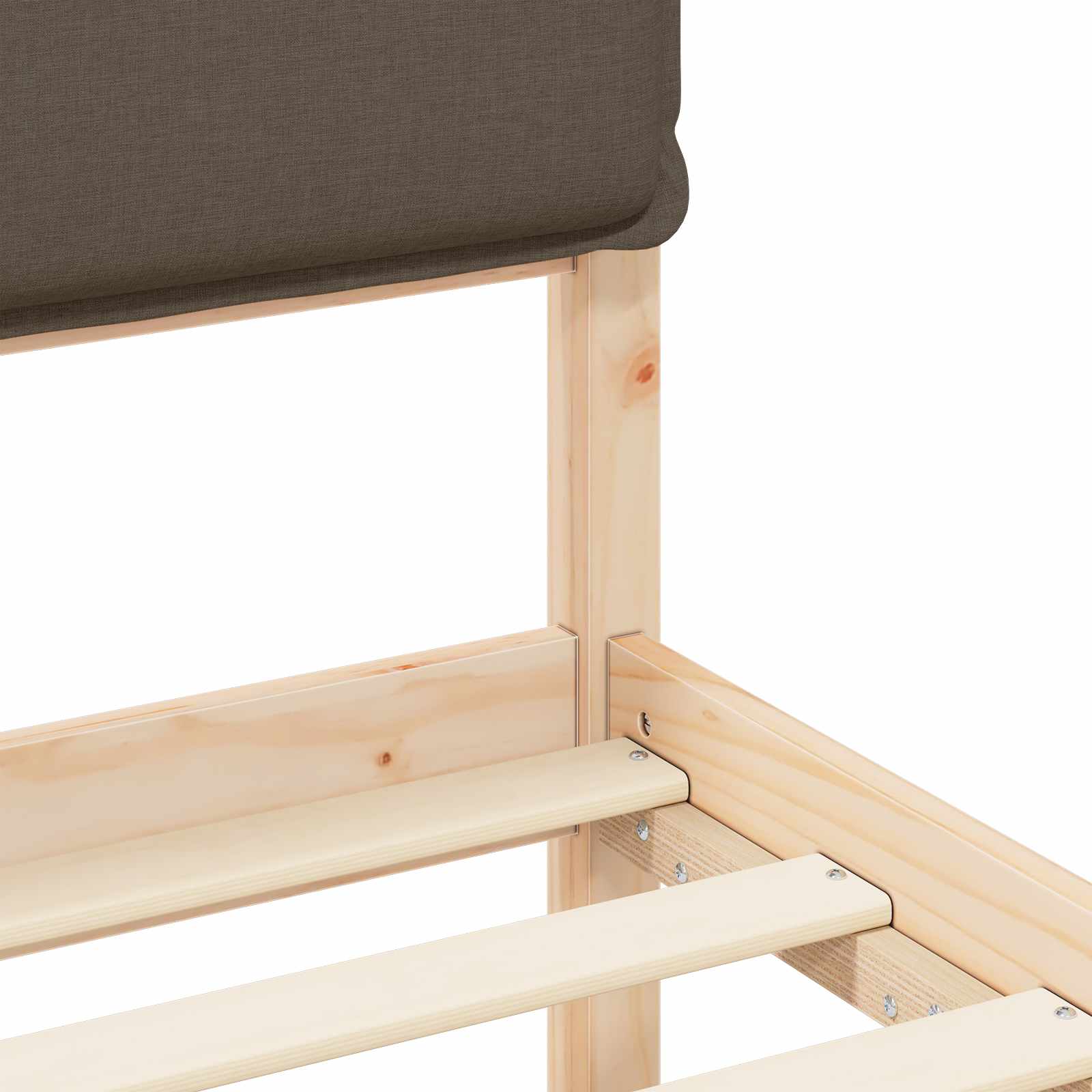 Bedframe met Gevoerd Hoofdgedeelte Taupe 75 x 190 cm
