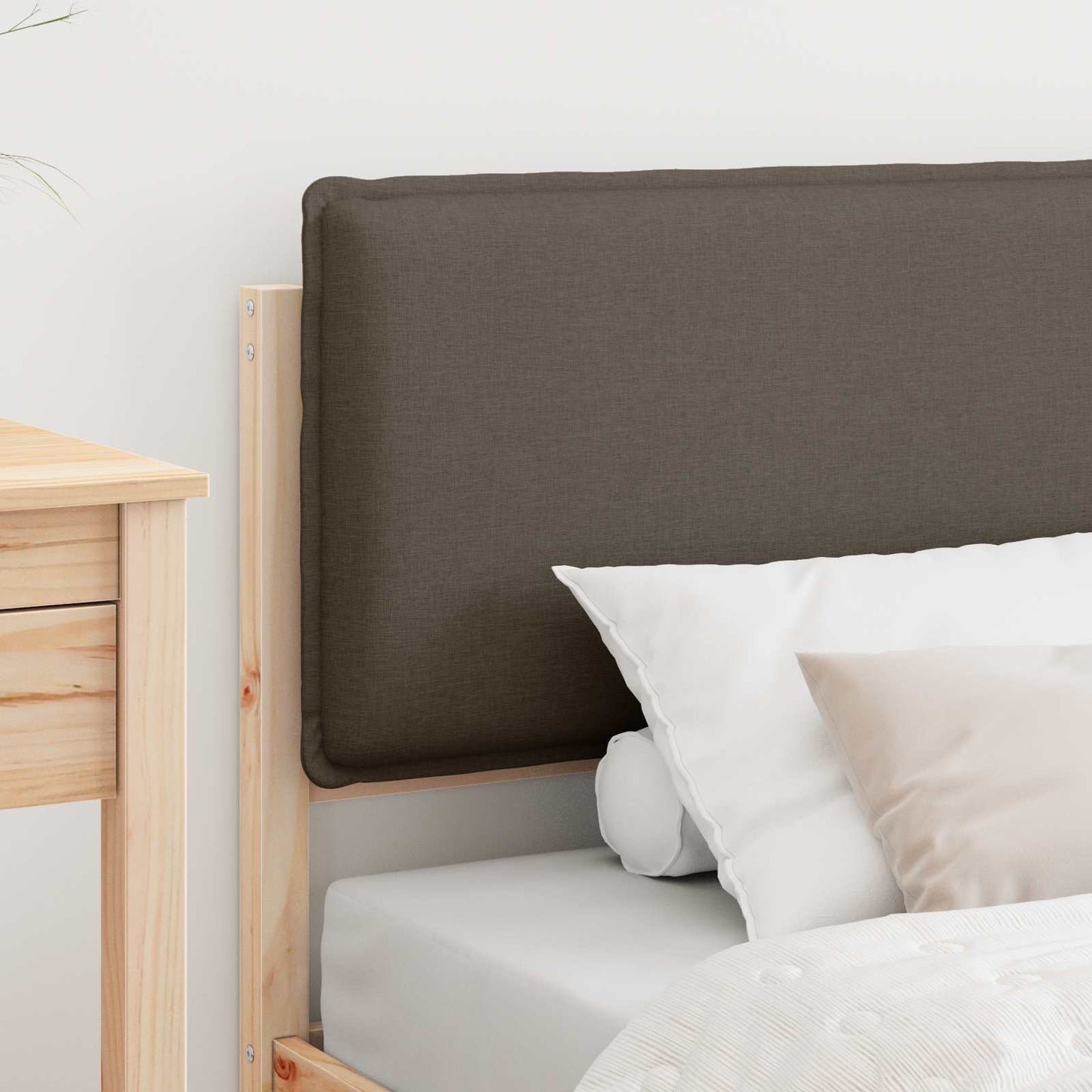 Bedframe met Gevoerd Hoofdgedeelte Taupe 75 x 190 cm