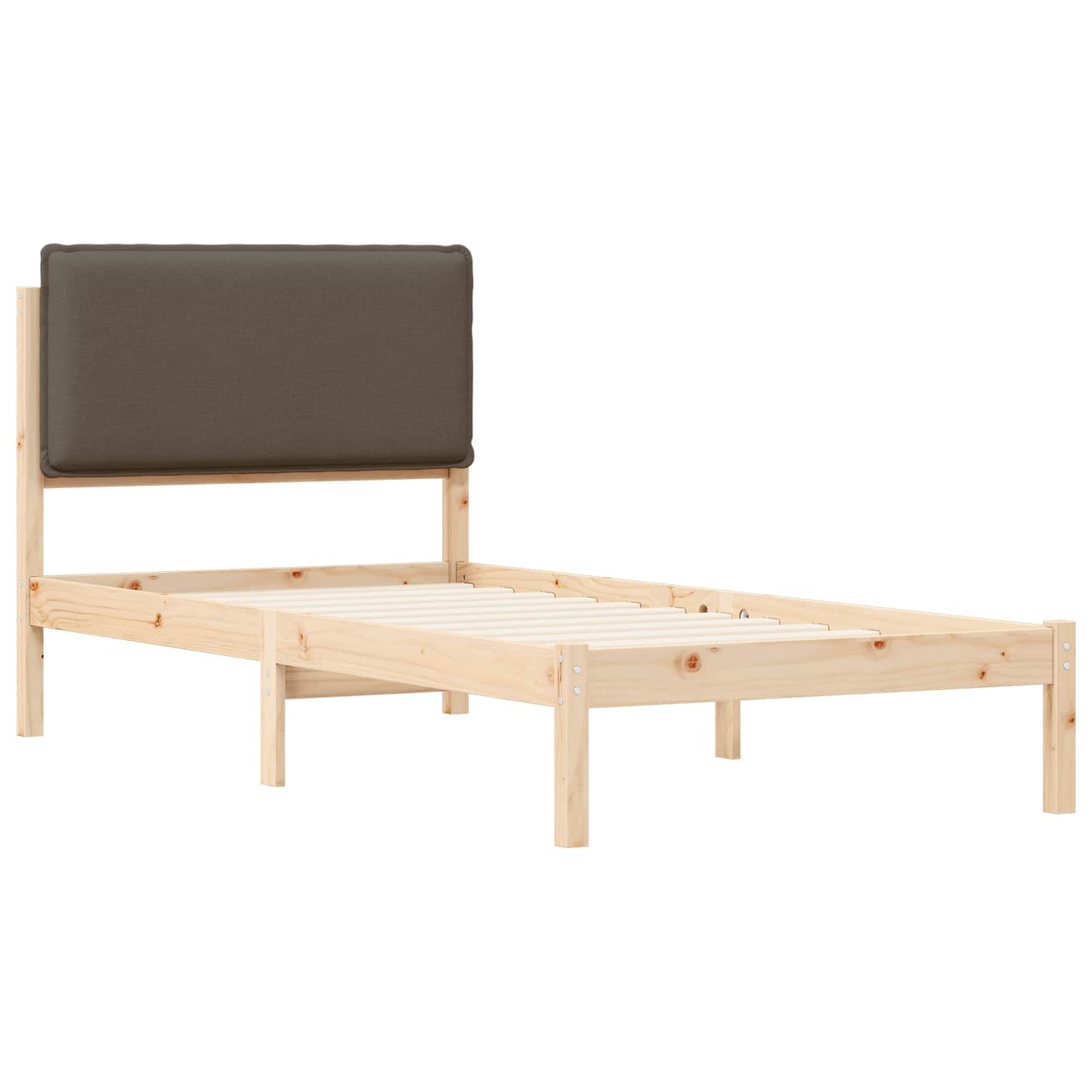 Bedframe met Gevoerd Hoofdgedeelte Taupe 75 x 190 cm