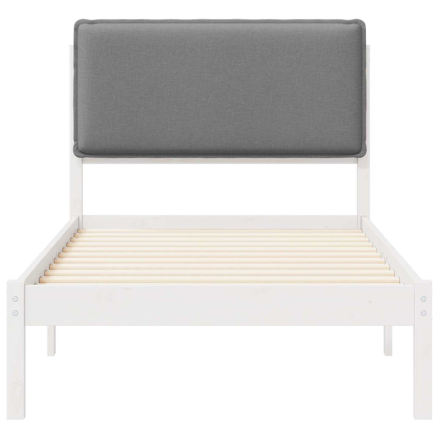 Bedframe met Gevoerd Hoofdgedeelte Lichtgrijs 75 x 190 cm