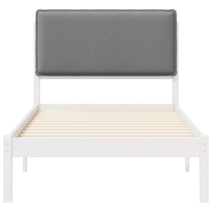 Bedframe met Gevoerd Hoofdgedeelte Lichtgrijs 75 x 190 cm