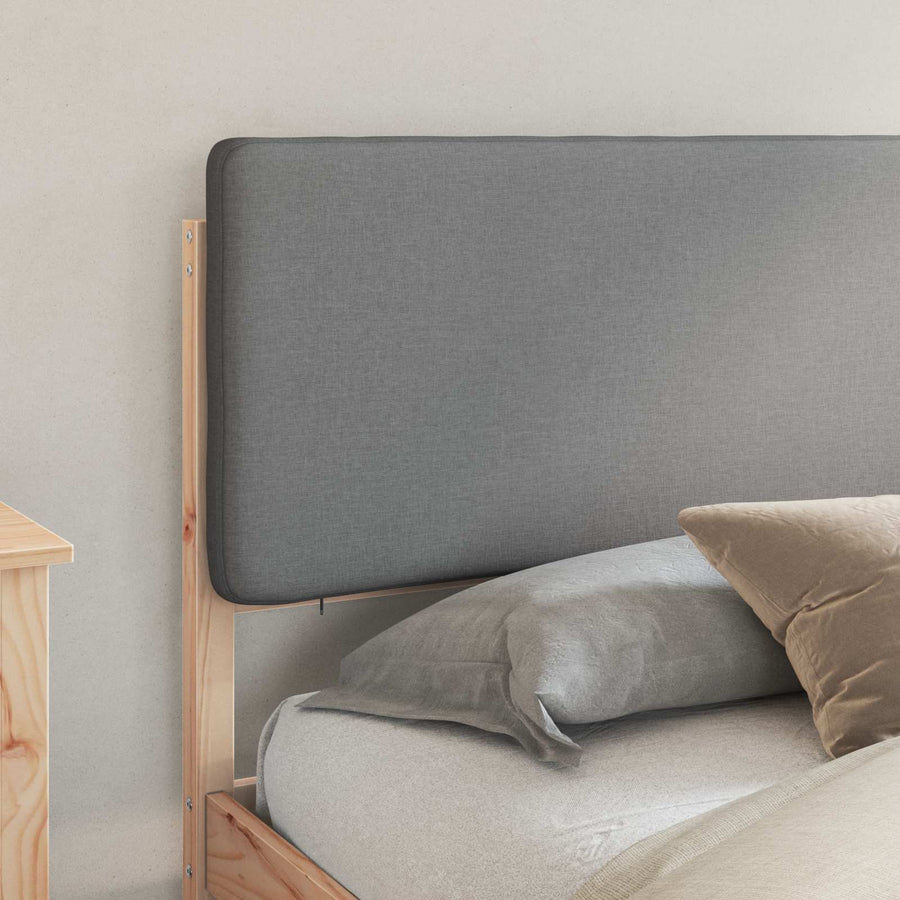 Bedframe met Gevoerd Hoofdgedeelte Lichtgrijs 180 x 200 cm
