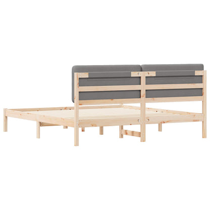 Bedframe met Gevoerd Hoofdgedeelte Lichtgrijs 180 x 200 cm