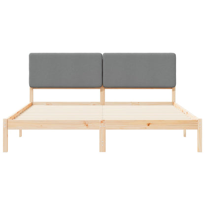 Bedframe met Gevoerd Hoofdgedeelte Lichtgrijs 180 x 200 cm
