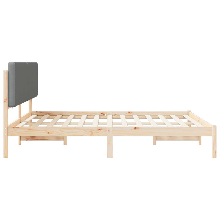 Bedframe met Gevoerd Hoofdgedeelte Lichtgrijs 180 x 200 cm