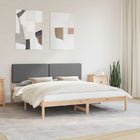 Bed Frame with Upholstered Headboard Dark Grey 180 x 200 cm