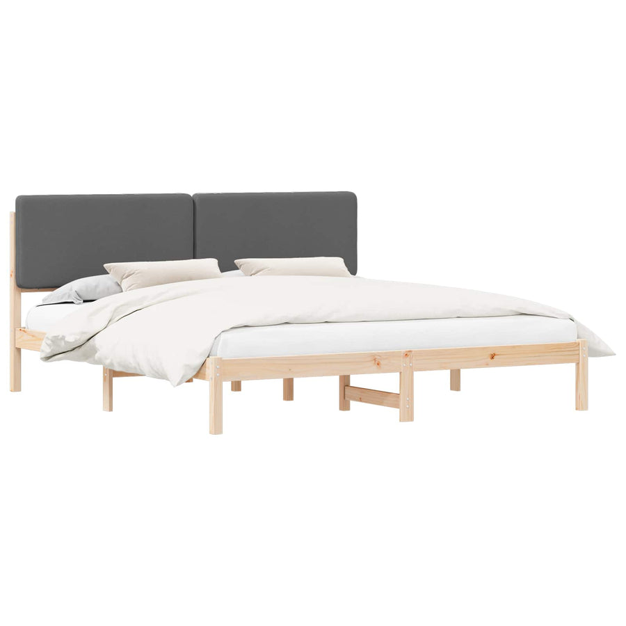 Bedframe met Gevoerd Hoofdgedeelte Donkergrijs 180 x 200 cm