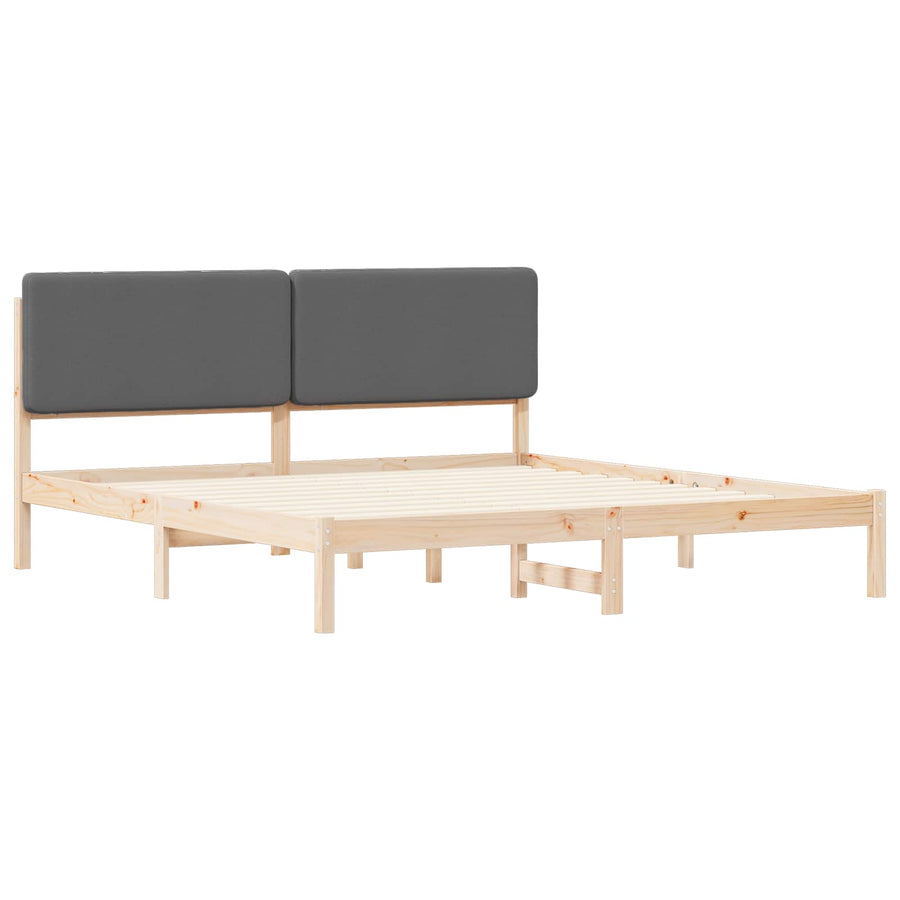 Bedframe met Gevoerd Hoofdgedeelte Donkergrijs 180 x 200 cm
