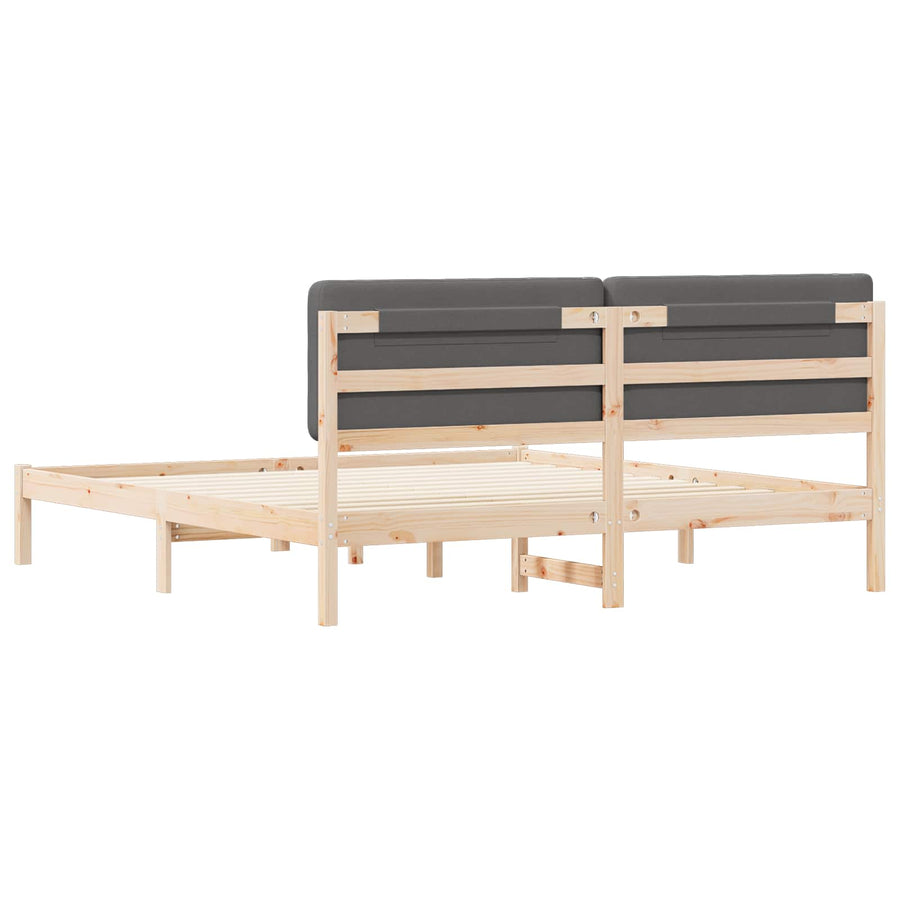 Bedframe met Gevoerd Hoofdgedeelte Donkergrijs 180 x 200 cm