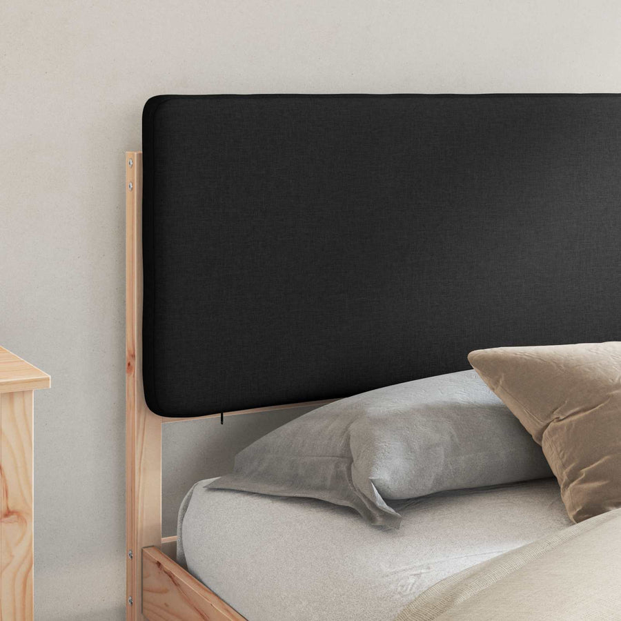Bedframe met Gevoerd Hoofdgedeelte Zwart 180 x 200 cm