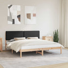 Upholstered Bed Frame with Headboard Black 180 x 200 cm
