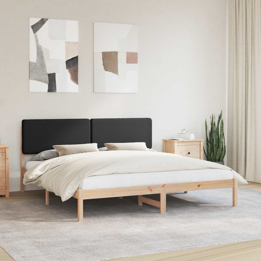 Bedframe met Gevoerd Hoofdgedeelte Zwart 180 x 200 cm