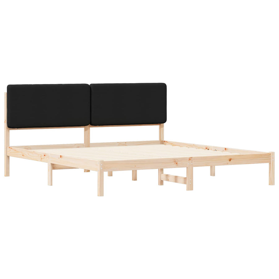 Bedframe met Gevoerd Hoofdgedeelte Zwart 180 x 200 cm