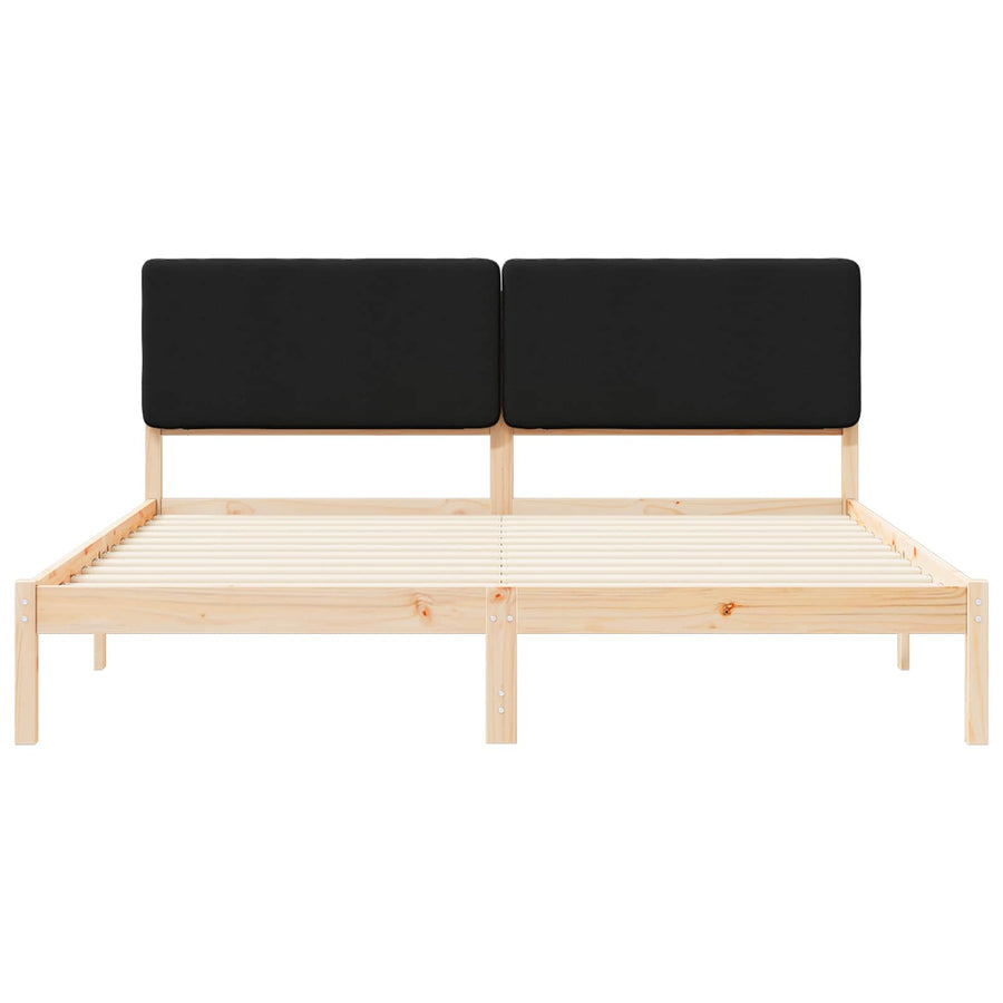 Bedframe met Gevoerd Hoofdgedeelte Zwart 180 x 200 cm