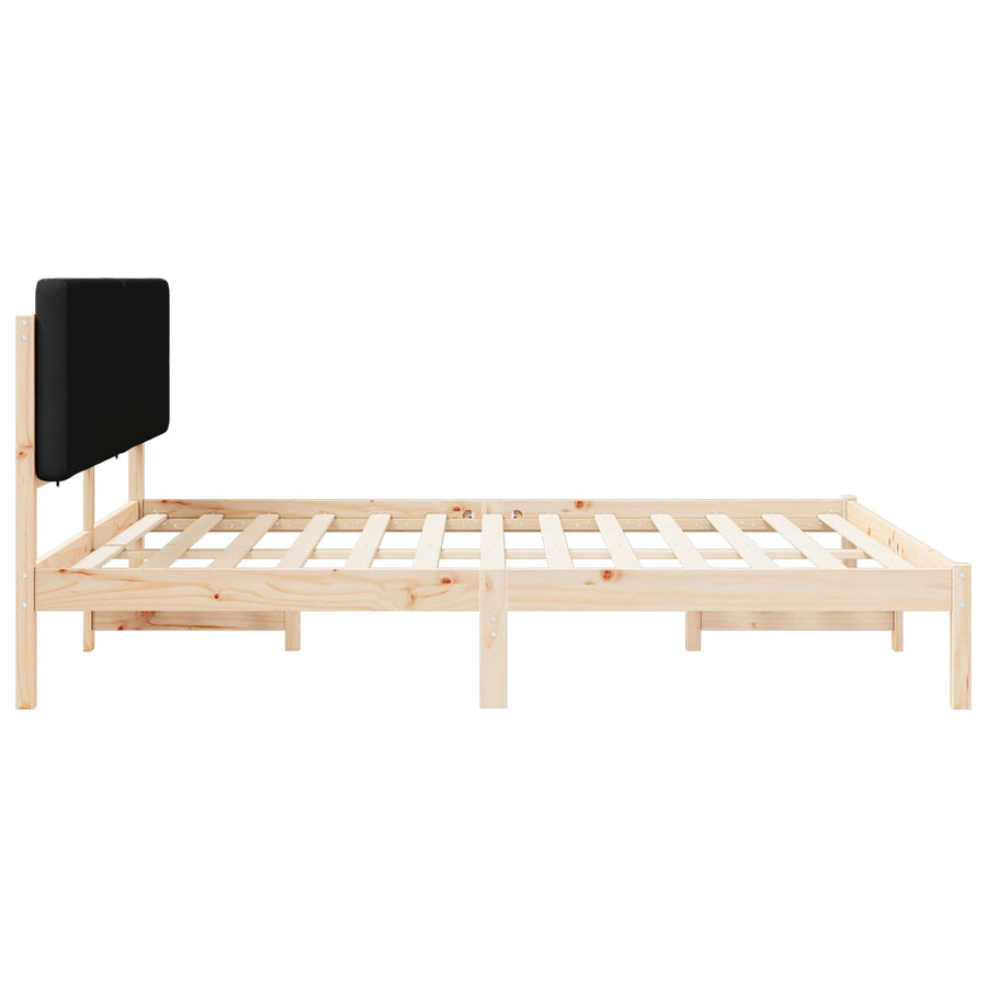 Bedframe met Gevoerd Hoofdgedeelte Zwart 180 x 200 cm