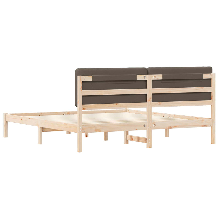 Bedframe met Gevoerd Hoofdgedeelte Taupe 180 x 200 cm
