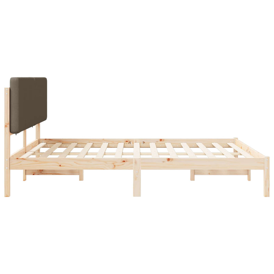 Bedframe met Gevoerd Hoofdgedeelte Taupe 180 x 200 cm