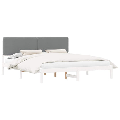 Bedframe met Gevoerd Hoofdgedeelte Lichtgrijs 180 x 200 cm
