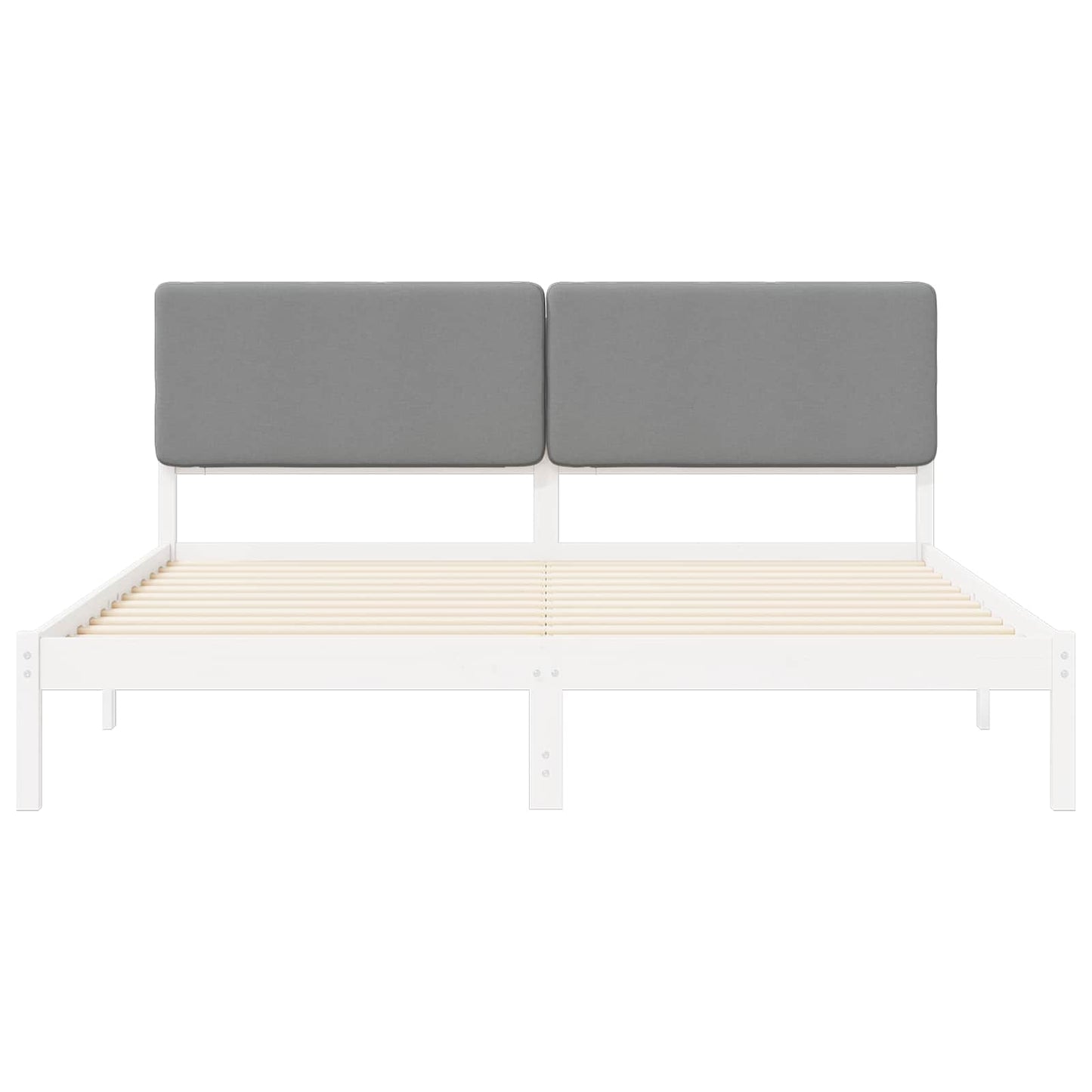 Bedframe met Gevoerd Hoofdgedeelte Lichtgrijs 180 x 200 cm