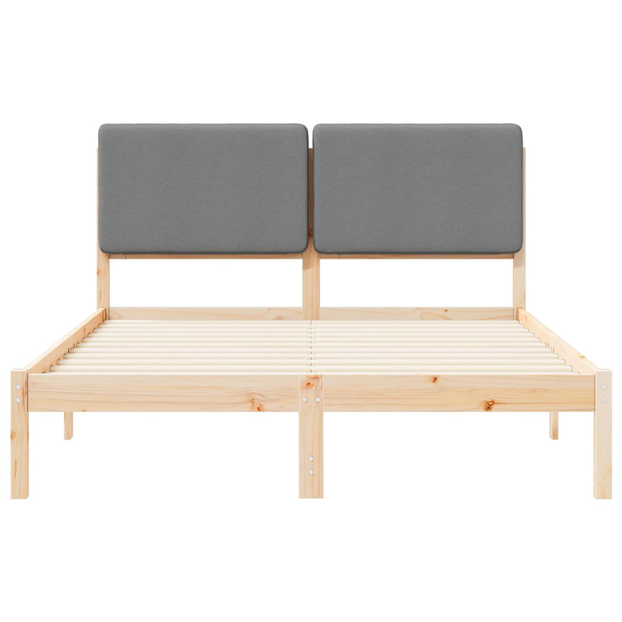 Bedframe met Gevoerd Hoofdgedeelte Lichtgrijs 160 x 200 cm