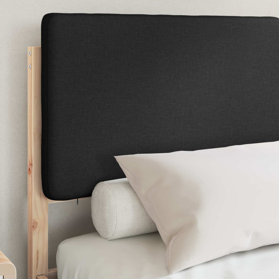 Bedframe met Gevoerd Hoofdgedeelte Zwart 160 x 200 cm