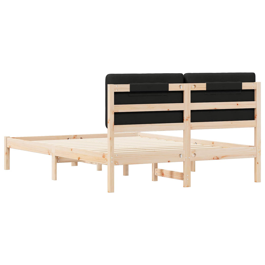 Bedframe met Gevoerd Hoofdgedeelte Zwart 160 x 200 cm