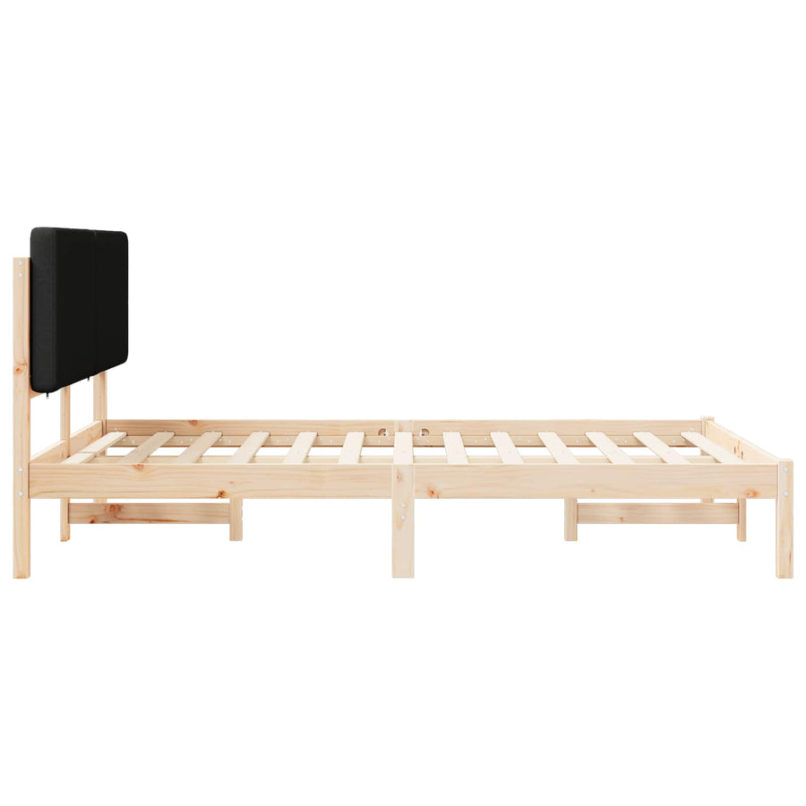 Bedframe met Gevoerd Hoofdgedeelte Zwart 160 x 200 cm
