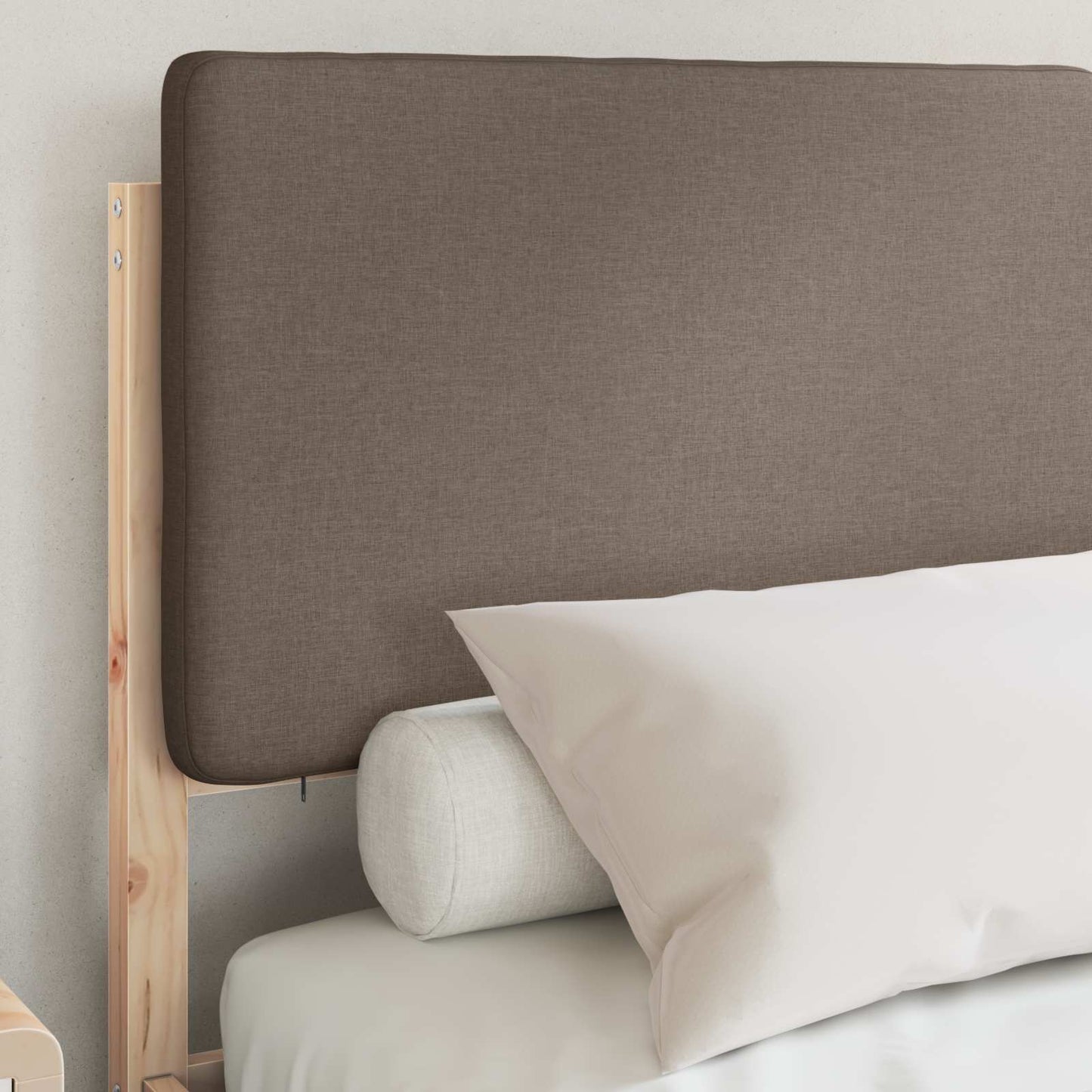 Bedframe met Gevoerd Hoofdgedeelte Taupe 160 x 200 cm