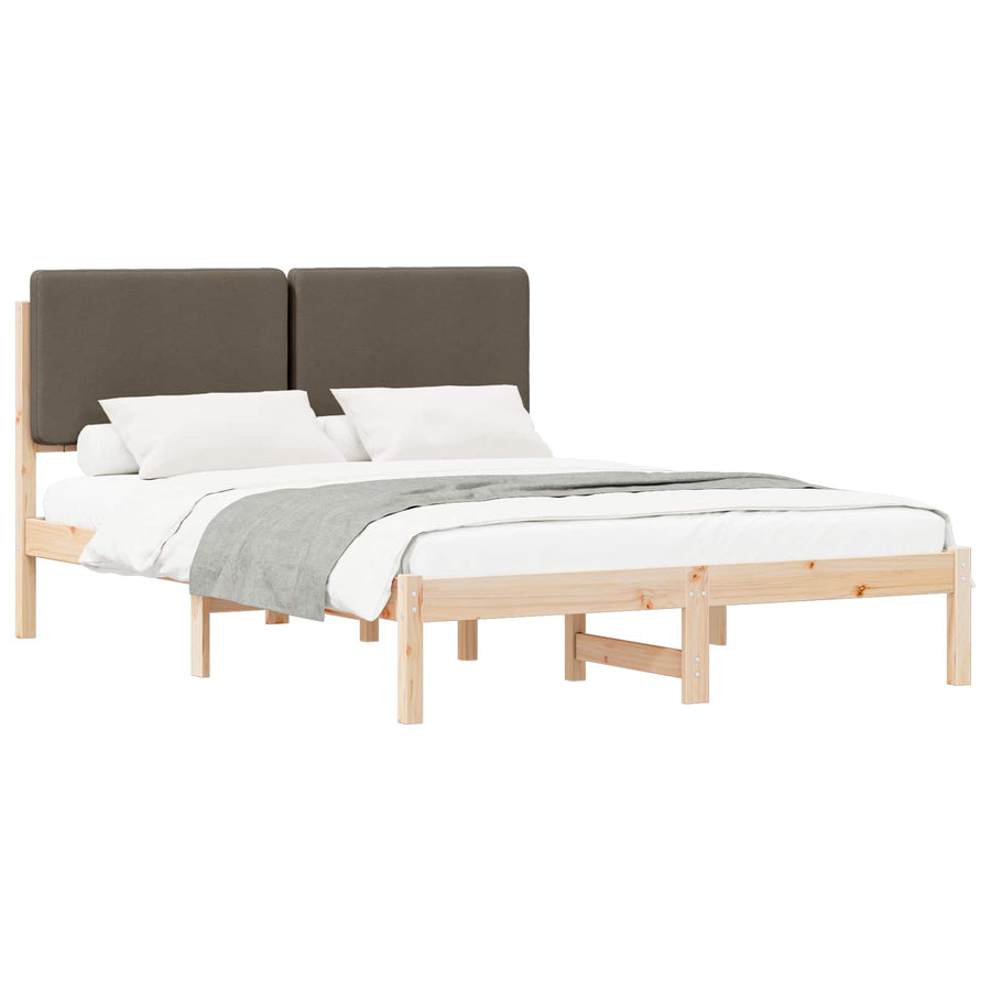 Bedframe met Gevoerd Hoofdgedeelte Taupe 160 x 200 cm