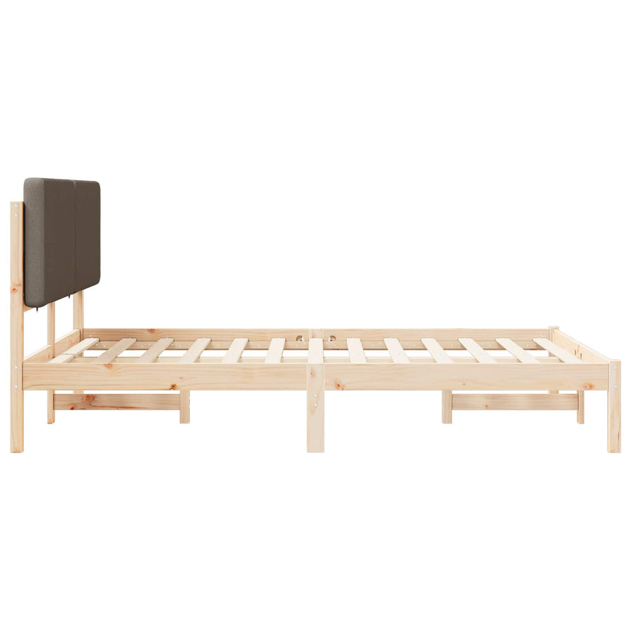 Bedframe met Gevoerd Hoofdgedeelte Taupe 160 x 200 cm