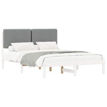 Bedframe met Gevoerd Hoofdgedeelte Lichtgrijs 160 x 200 cm