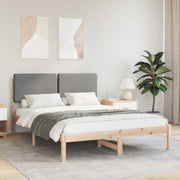 Bedframe massief grenenhout lichtgrijs 150x200 cm