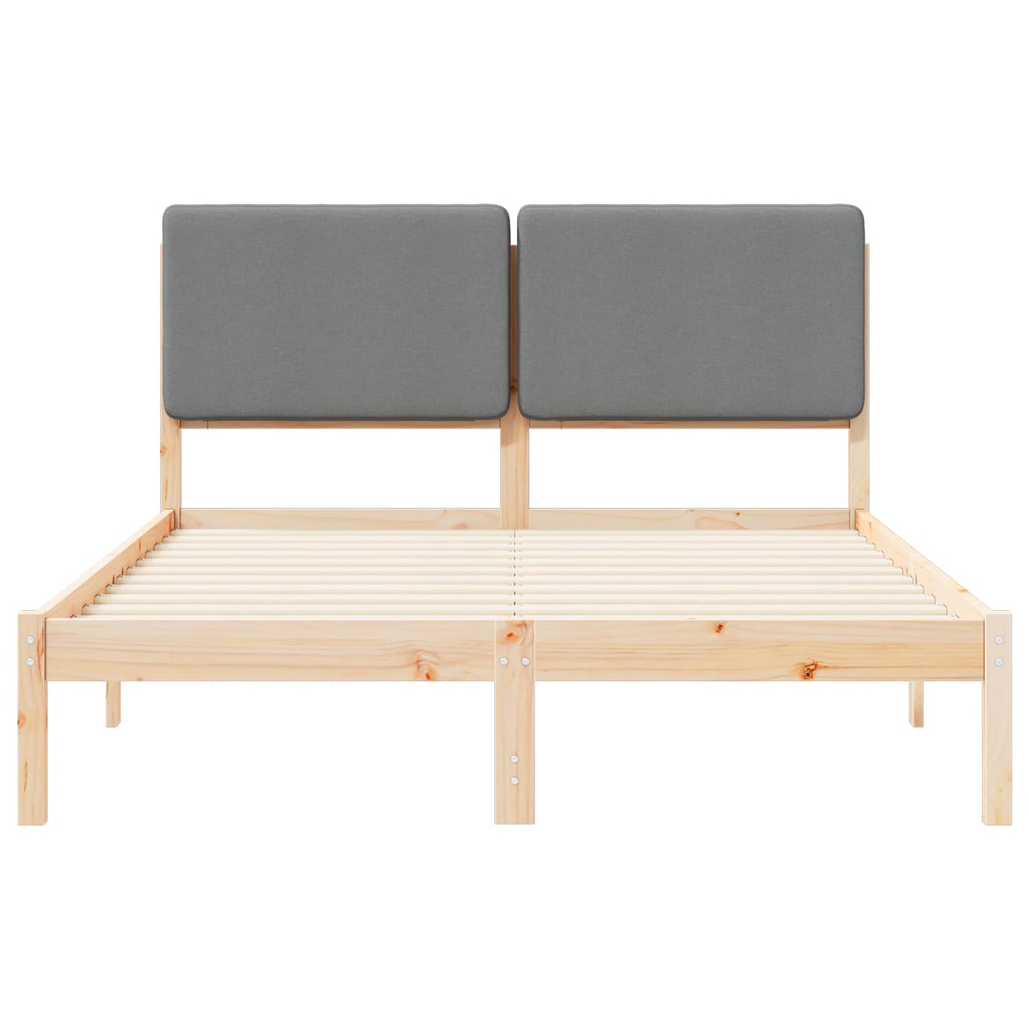 Bedframe met Gevoerd Hoofdgedeelte Lichtgrijs 150 x 200 cm