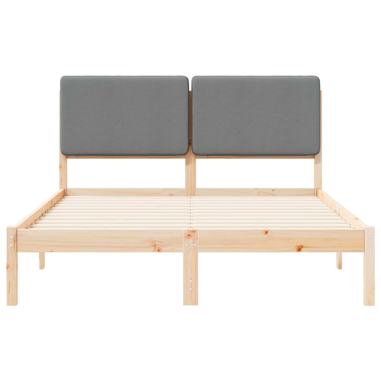 Bedframe met Gevoerd Hoofdgedeelte Lichtgrijs 150 x 200 cm