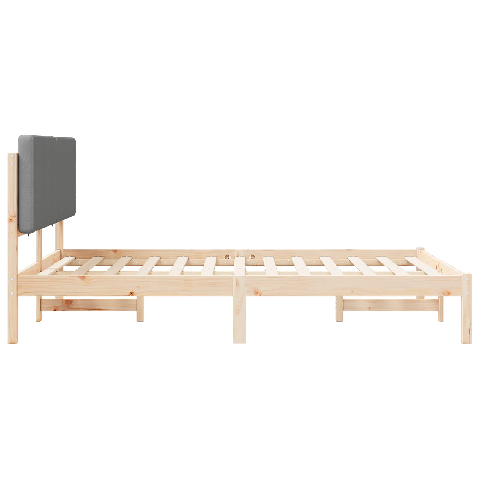 Bedframe met Gevoerd Hoofdgedeelte Lichtgrijs 150 x 200 cm