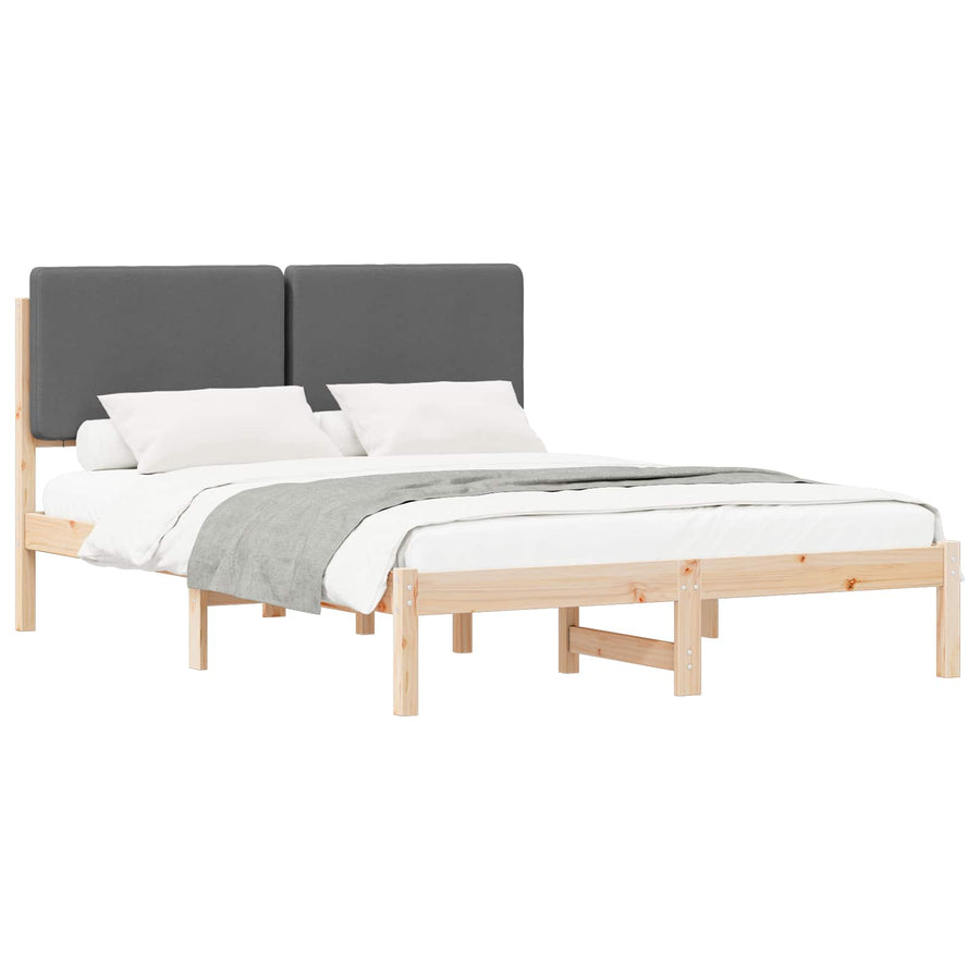 Bedframe met Gevoerd Hoofdgedeelte Donkergrijs 150 x 200 cm