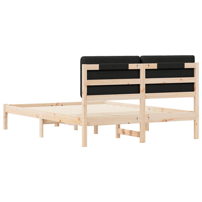 Bedframe met Gevoerd Hoofdgedeelte Zwart 150 x 200 cm