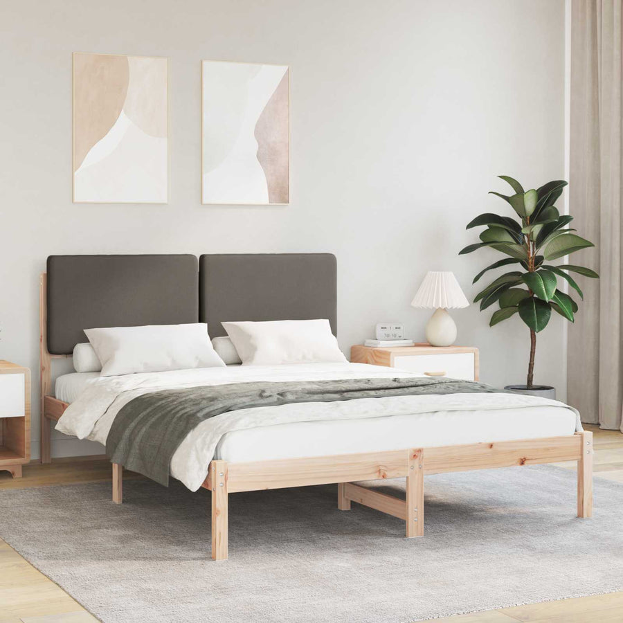 Bedframe met Gevoerd Hoofdgedeelte Taupe 150 x 200 cm