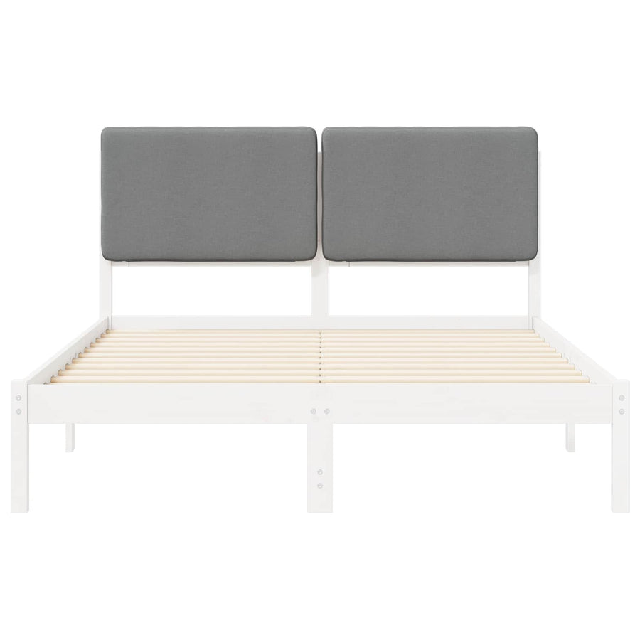 Bedframe met Gevoerd Hoofdgedeelte Lichtgrijs 150 x 200 cm