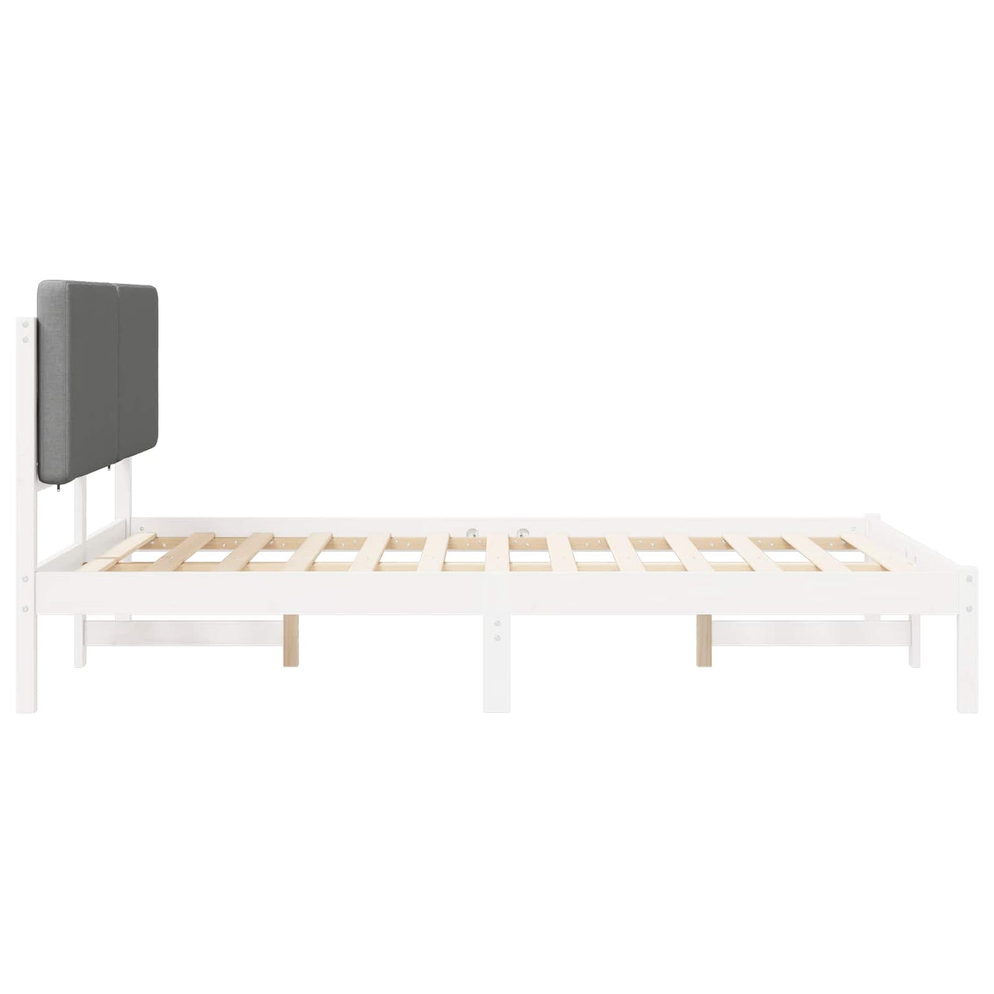 Bedframe met Gevoerd Hoofdgedeelte Lichtgrijs 150 x 200 cm