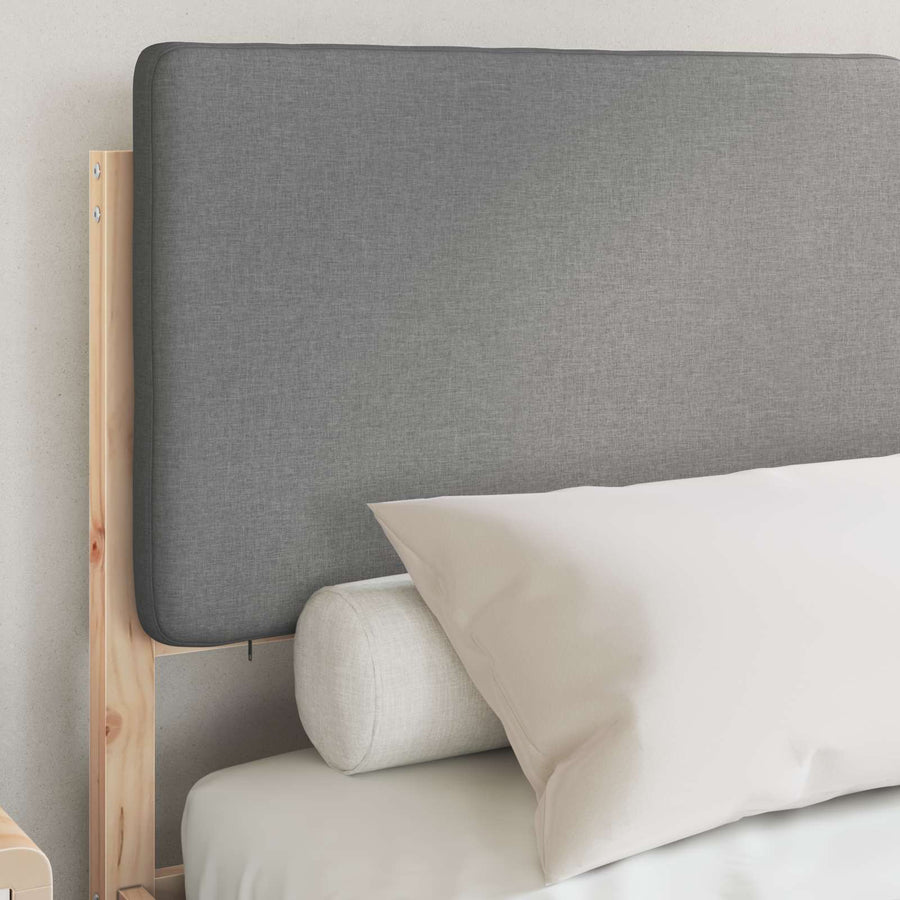 Bedframe met Gevoerd Hoofdgedeelte Lichtgrijs 140 x 200 cm