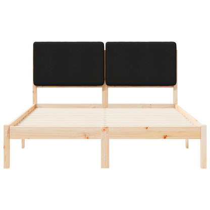 Bedframe met Gevoerd Hoofdgedeelte Zwart 140 x 200 cm