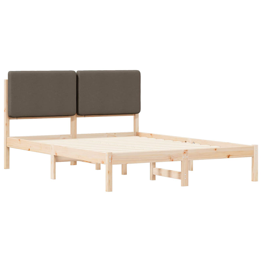 Bedframe met Gevoerd Hoofdgedeelte Taupe 140 x 200 cm