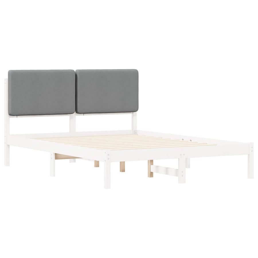 Bedframe met Gevoerd Hoofdgedeelte Lichtgrijs 140 x 200 cm