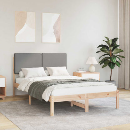 Bedframe met Gevoerd Hoofdgedeelte Lichtgrijs 120 x 200 cm