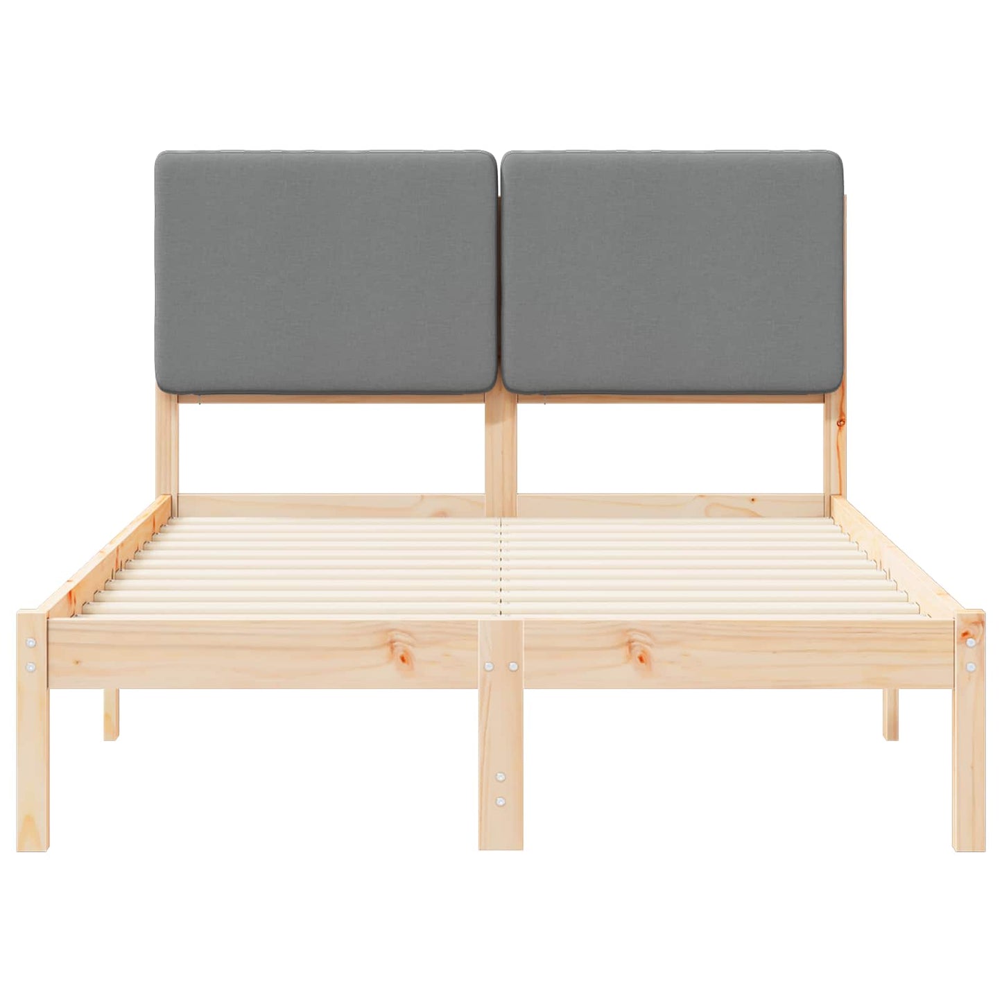 Bedframe met Gevoerd Hoofdgedeelte Lichtgrijs 120 x 200 cm