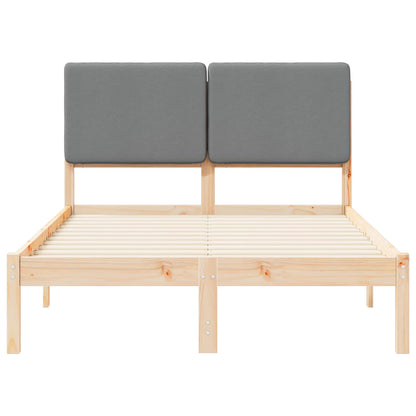 Bedframe met Gevoerd Hoofdgedeelte Lichtgrijs 120 x 200 cm